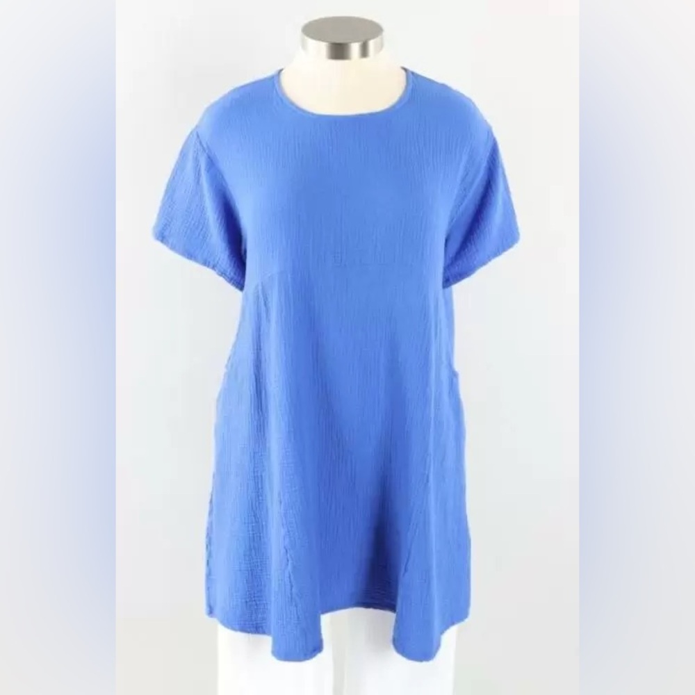 bryn Walker Cobalt Blue Textured Tunic